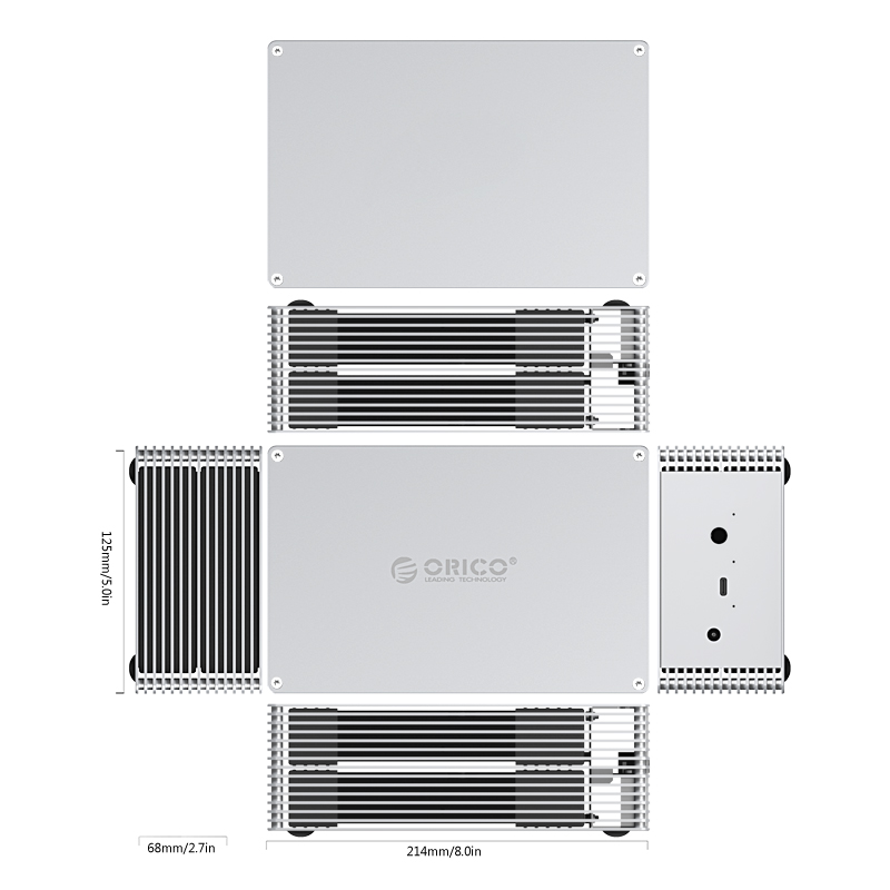 ORICO Dual Bay 3.5 inch Aluminum Alloy Type-C Hollow Hard Drive