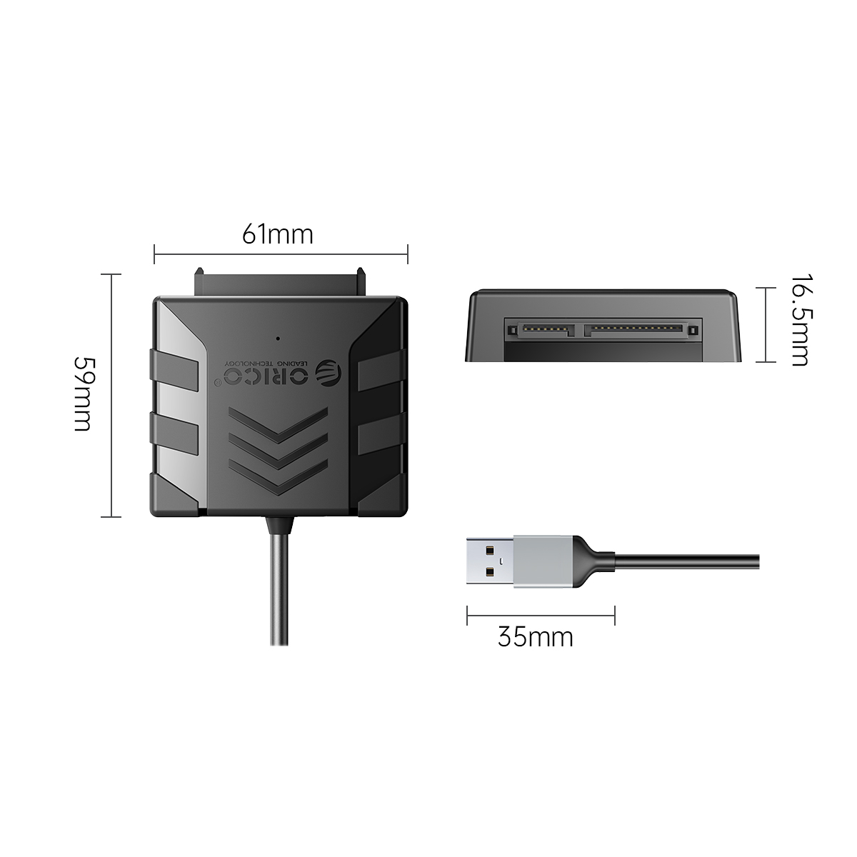 Adaptateur de disque dur SATA ORICO UTS2 USB 2.0 2,5 pouces, longueur du  câble: 0,3 m