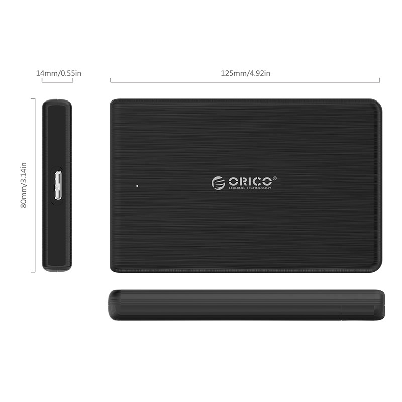  ORICO USB 3.0 to SATA III 2.5 External Hard Drive Enclosure  for 2.5 Inch 7mm-9.5mm SATA HDD/SSD Tool Free [UASP  Supported],Black(2189U3) : Electronics