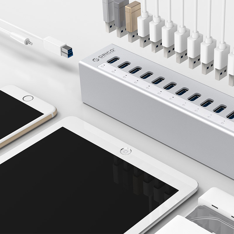 ORICO 10 Port USB3.0 Hub with 3.3Ft / 1M USB3.0 Cable