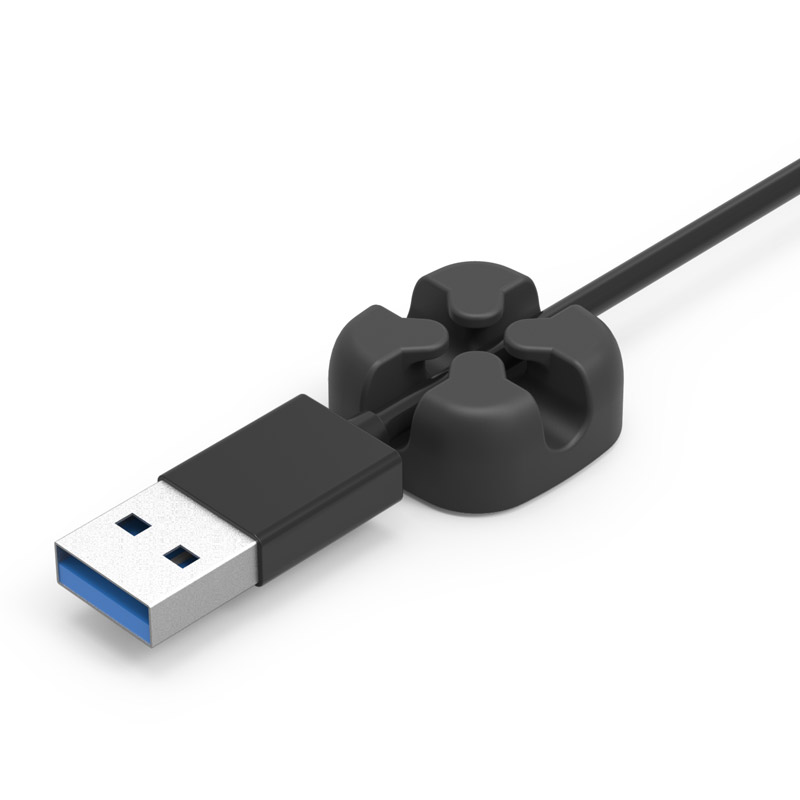 Support adhésif porte range câbles USB. Silicone Orico Porte-câble