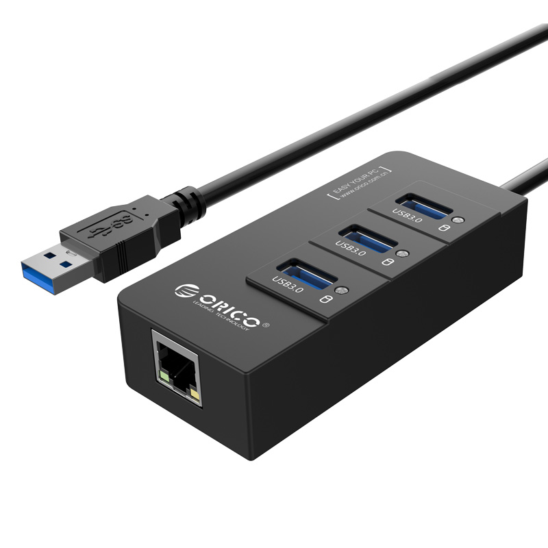 3-Port powered USB 3.0 hub with Ethernet Converter