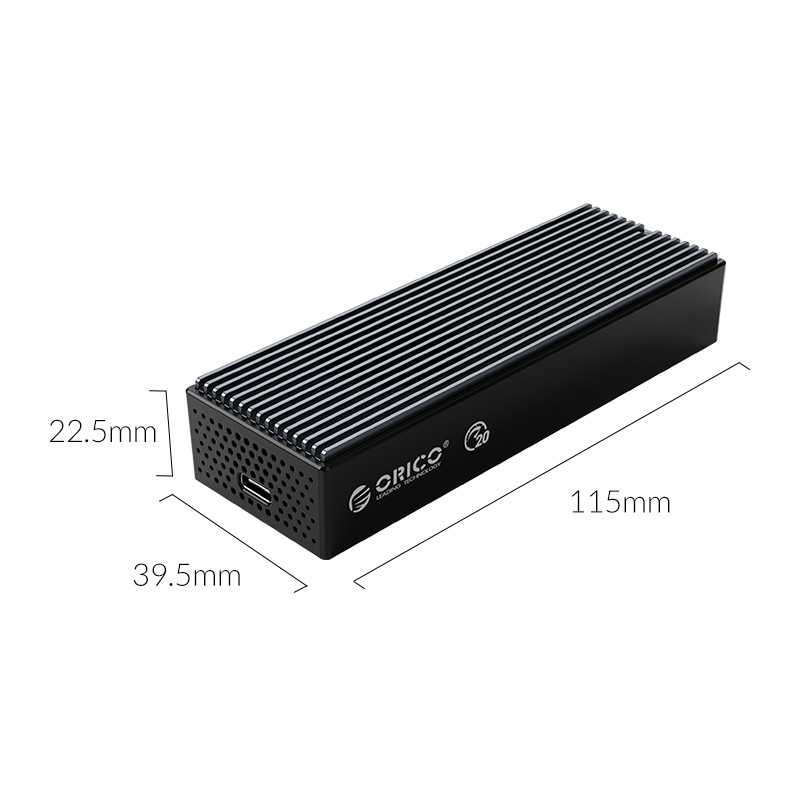 ORICO 20Gbps M.2 NVMe SSD Enclosure Adapter,USB3.2 Gen2 Type-C to NVMe  PCI-E M-Key Solid State Drive Aluminum External Case for SSD Size  2230/2242/2260/2280, up to 4TB（M2PAC3-G20, Grey） : Electronics 