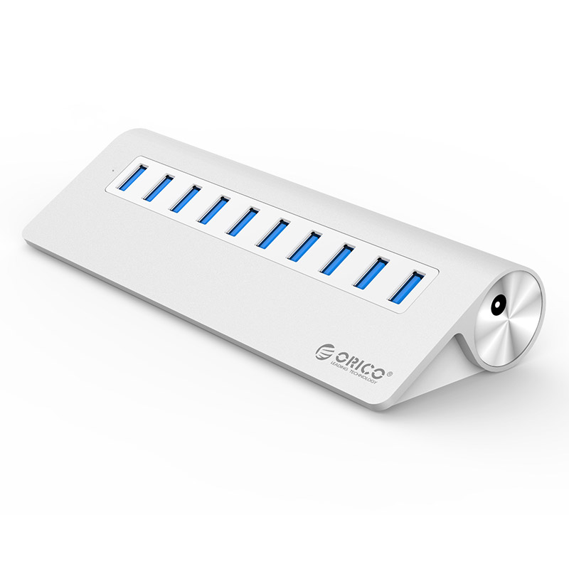 ORICO Aluminum 10 Port USB3.0 Hub for Smartphones, Tablets, Laptops,  Desktops, and Other Apple Devices (M3H10-V1)