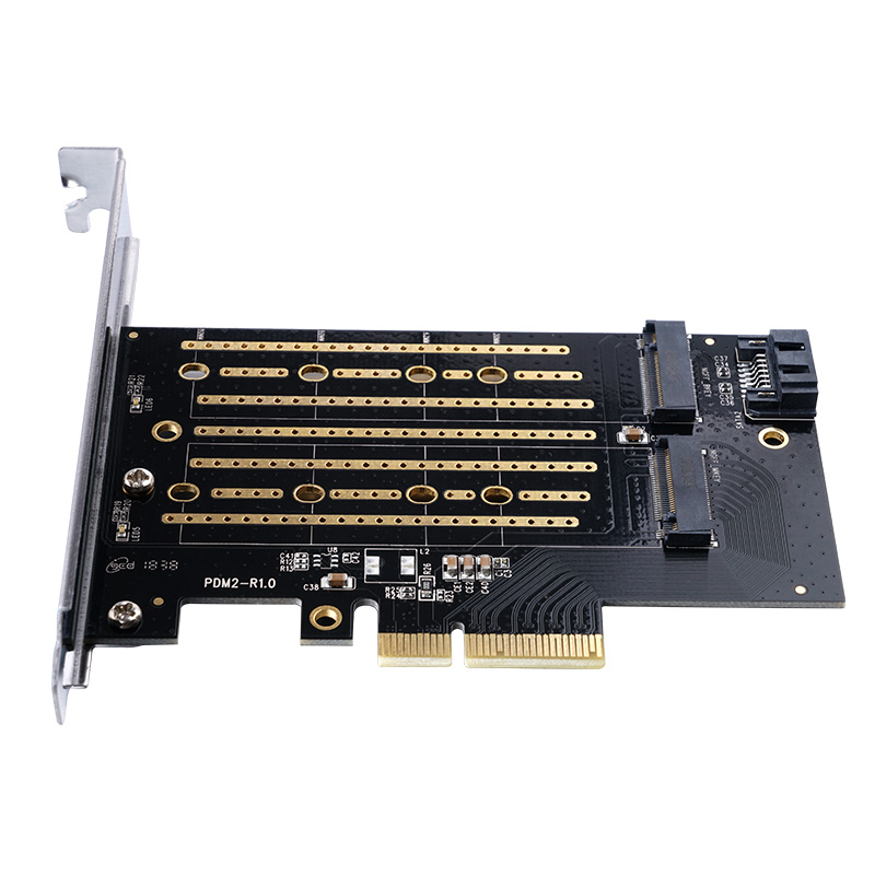 4 Port M.2 NVME SSD to PCIe 4.0 X16 Adapter 4 Disk Expansion Card 4 x  32Gbps