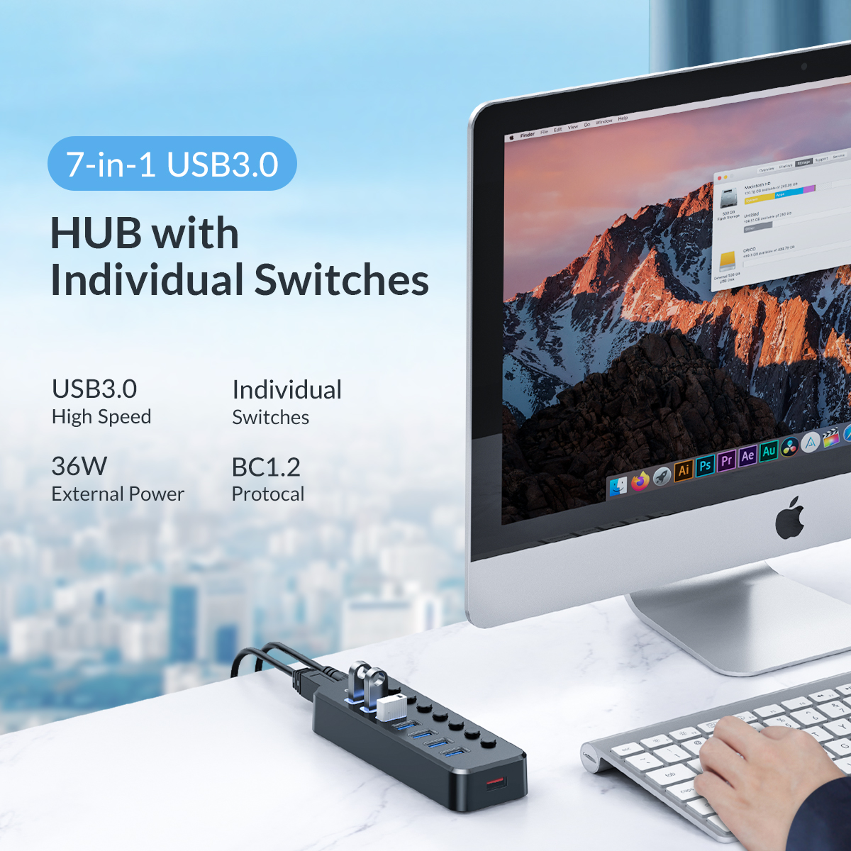 7-Port USB 3.0 HUB-奥睿科官网