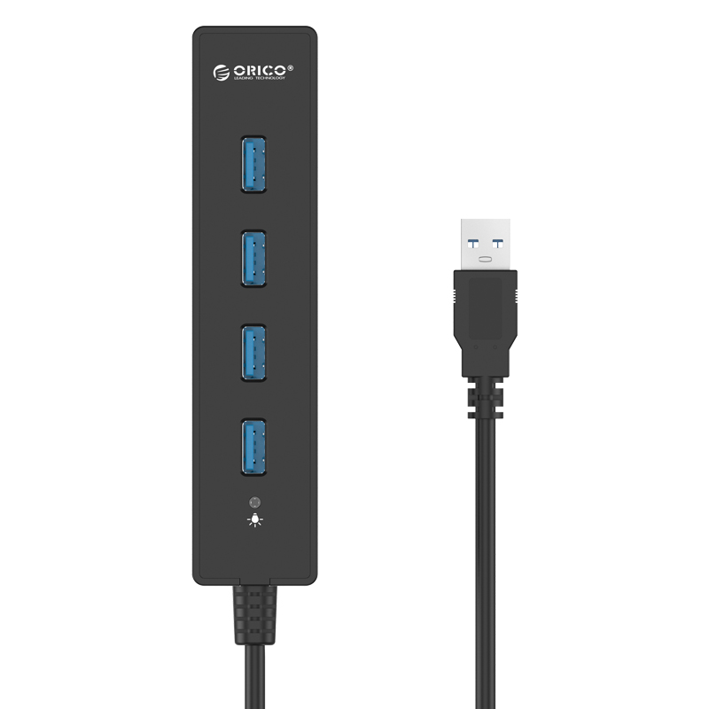 ORICO 4 Port Portable USB3.0 HUB for Windows and Mac OS - Black