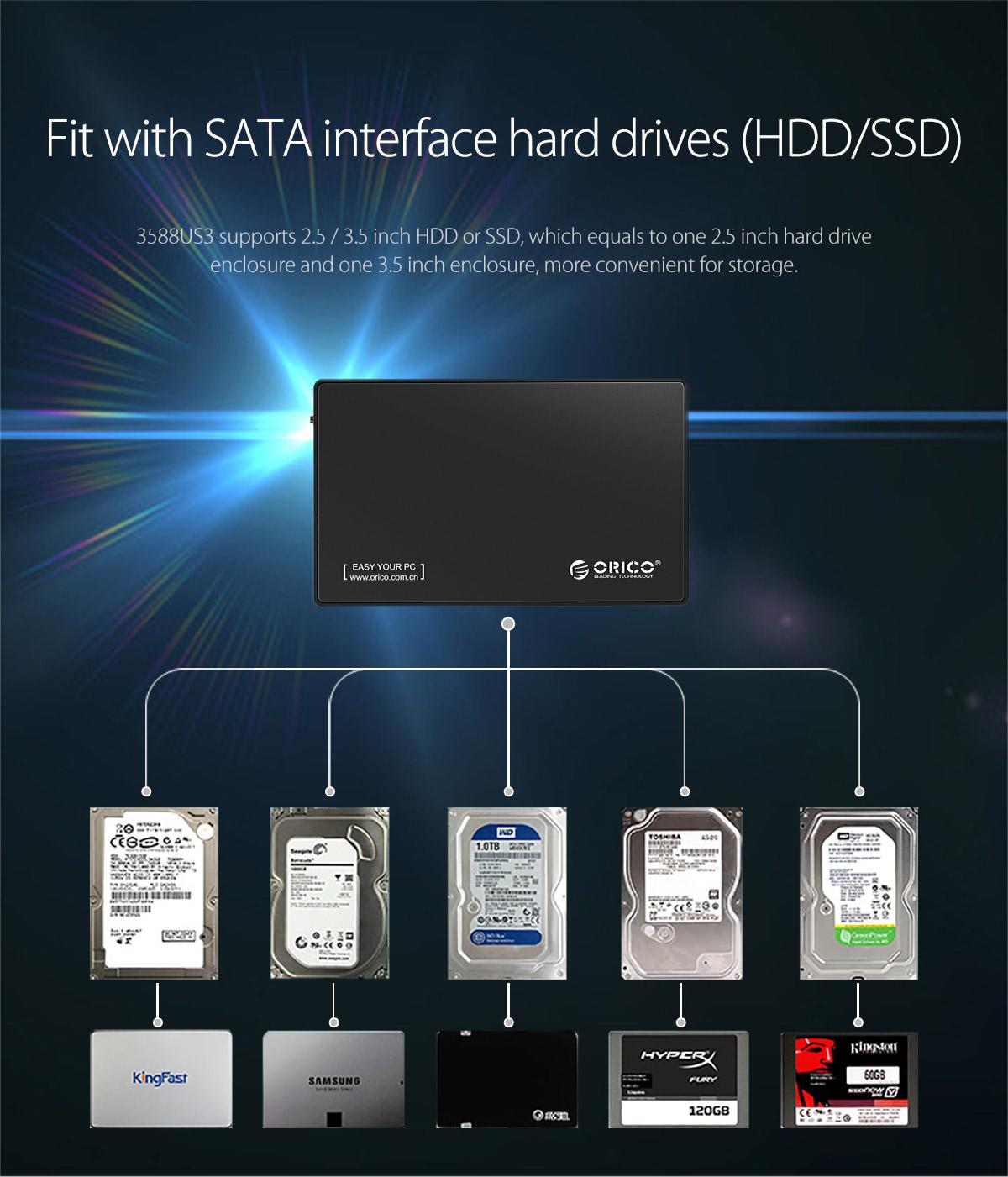 Boitier HDD 3588 orico 3.5 usb 3.0