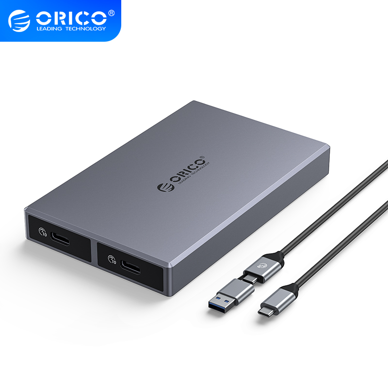 Station d'accueil NVME double baie, boîtier SSD USB C vers NVME