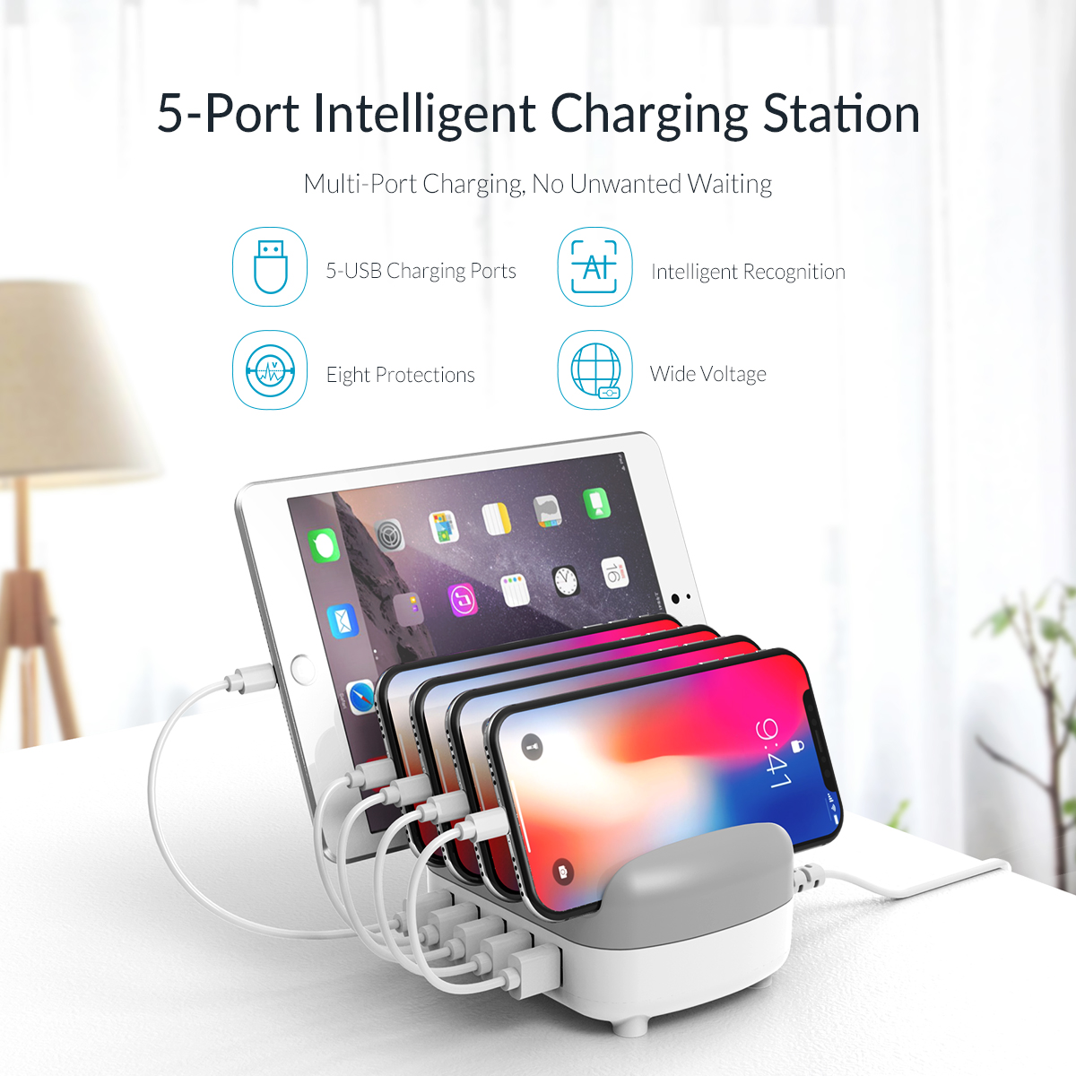 5 Ports USB Charging Dock Station