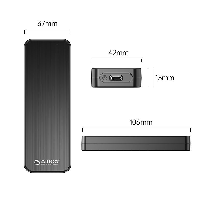  ORICO M.2 SSD Enclosure 6Gbps M.2 SATA to USB-C Adapter USB3.1  Gen1 for B-Key/B+M Key SSD (2230/2242/2260/2280) , M2 External NGFF SATA  SSD Case Reader with UASP, Trim, Smart, SSD Max