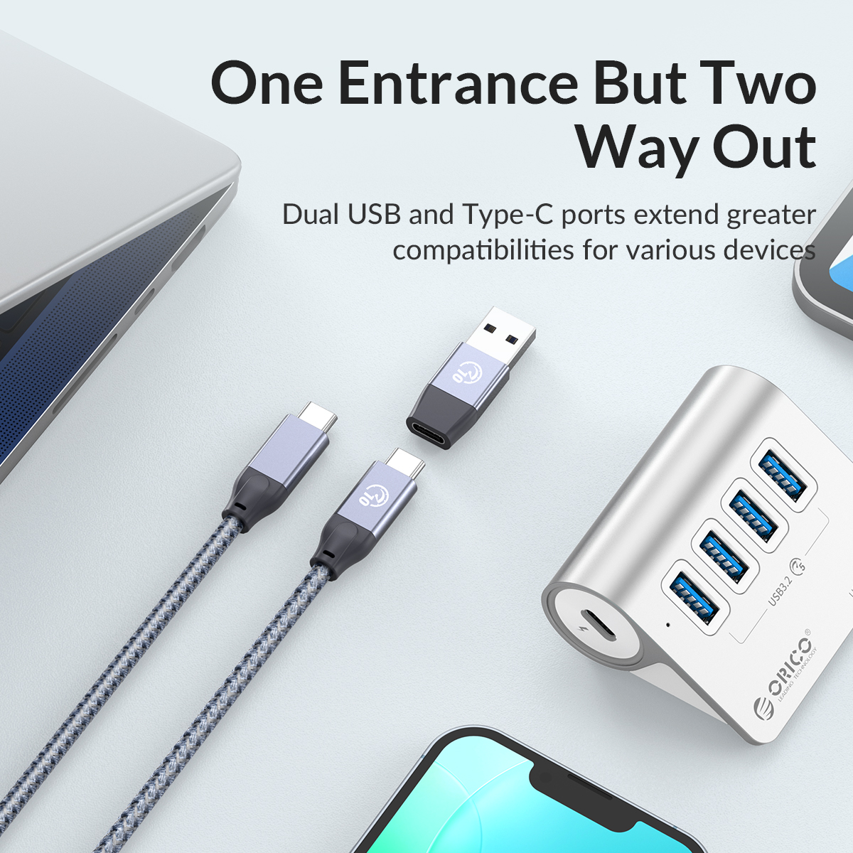 ORICO 7-PORT USB3.2 HUB WITH CHARGING-奥睿科官网