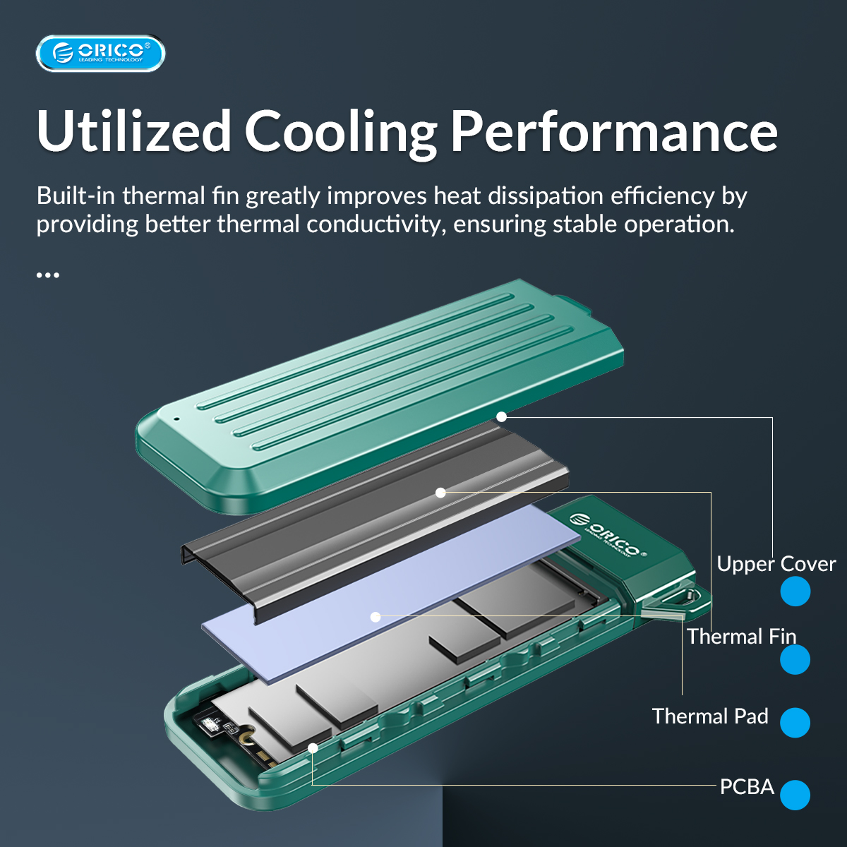 Boîtier SSD SATA USB3.1 Gen1 Type-C 6 Gbit/s M.2 - Orico