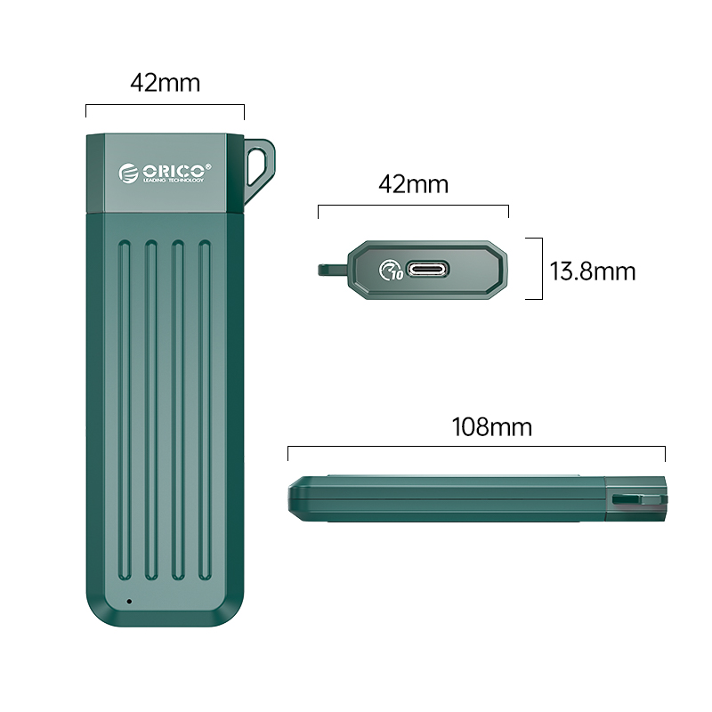 ORICO Boîtier SSD M.2 NVMe et M.2 Sata , USB3.1 GEN2 Type C 10Gbps  Transparent Adaptateurs et Boîtiers pour Disque dur Pour M-Key/B-Key/B+M  Key 2230/