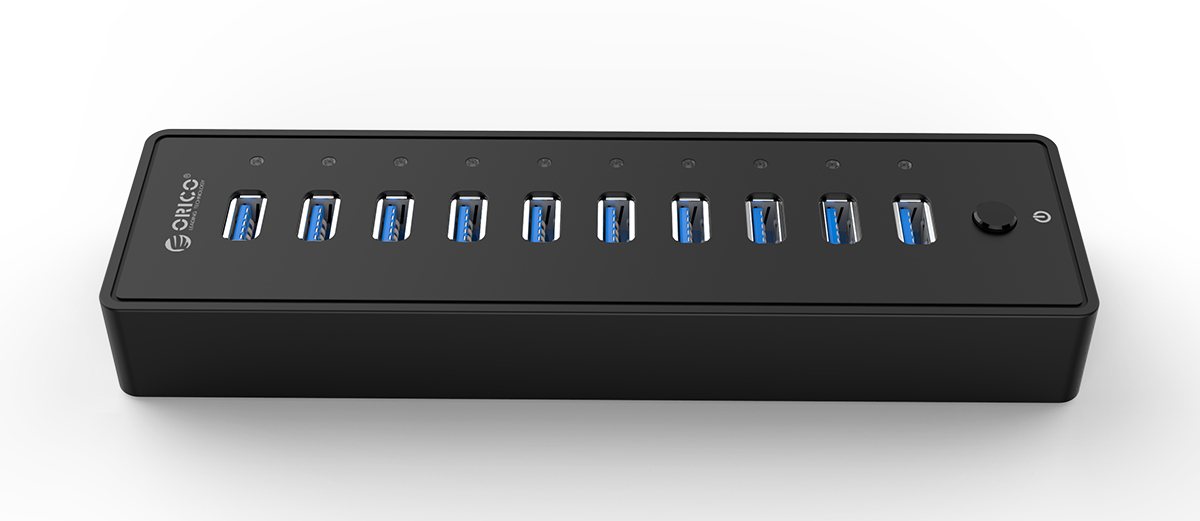 ORICO 10 Port USB3.0 Hub with 3.3Ft / 1M USB3.0 Cable