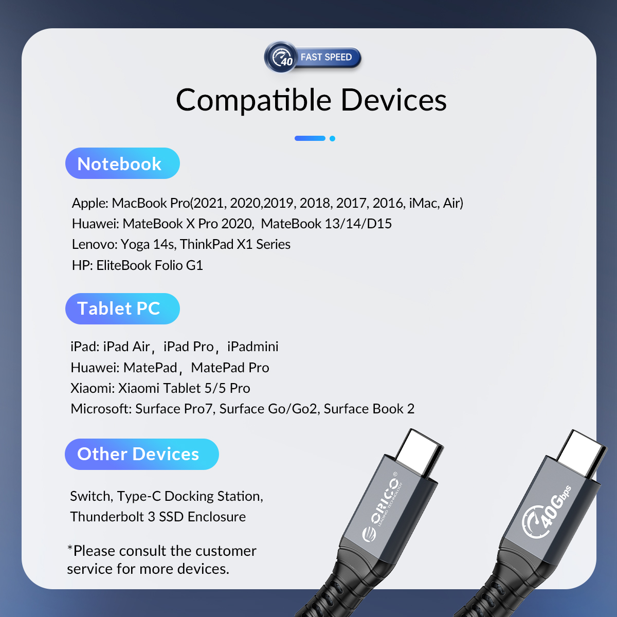 ORICO Thunderbolt 4 Data Cable-奥睿科官网